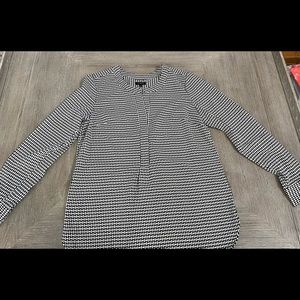 Talbots black and white blouse size small